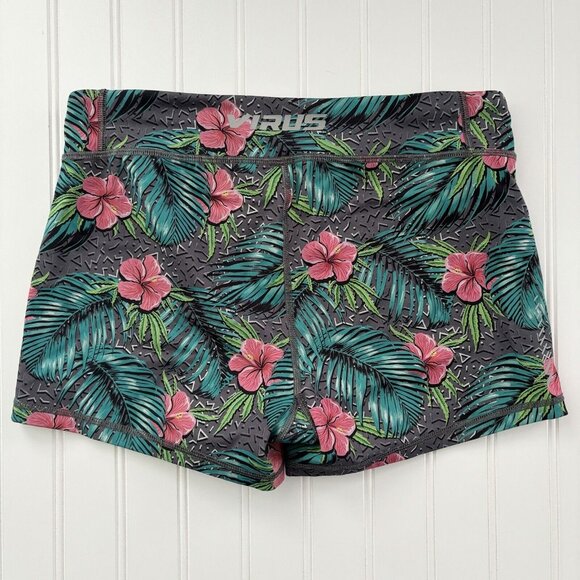 Virus 3” Compression Workout Shorts (Size M) Data Tropical Print MMA CrossFit - Picture 4 of 6